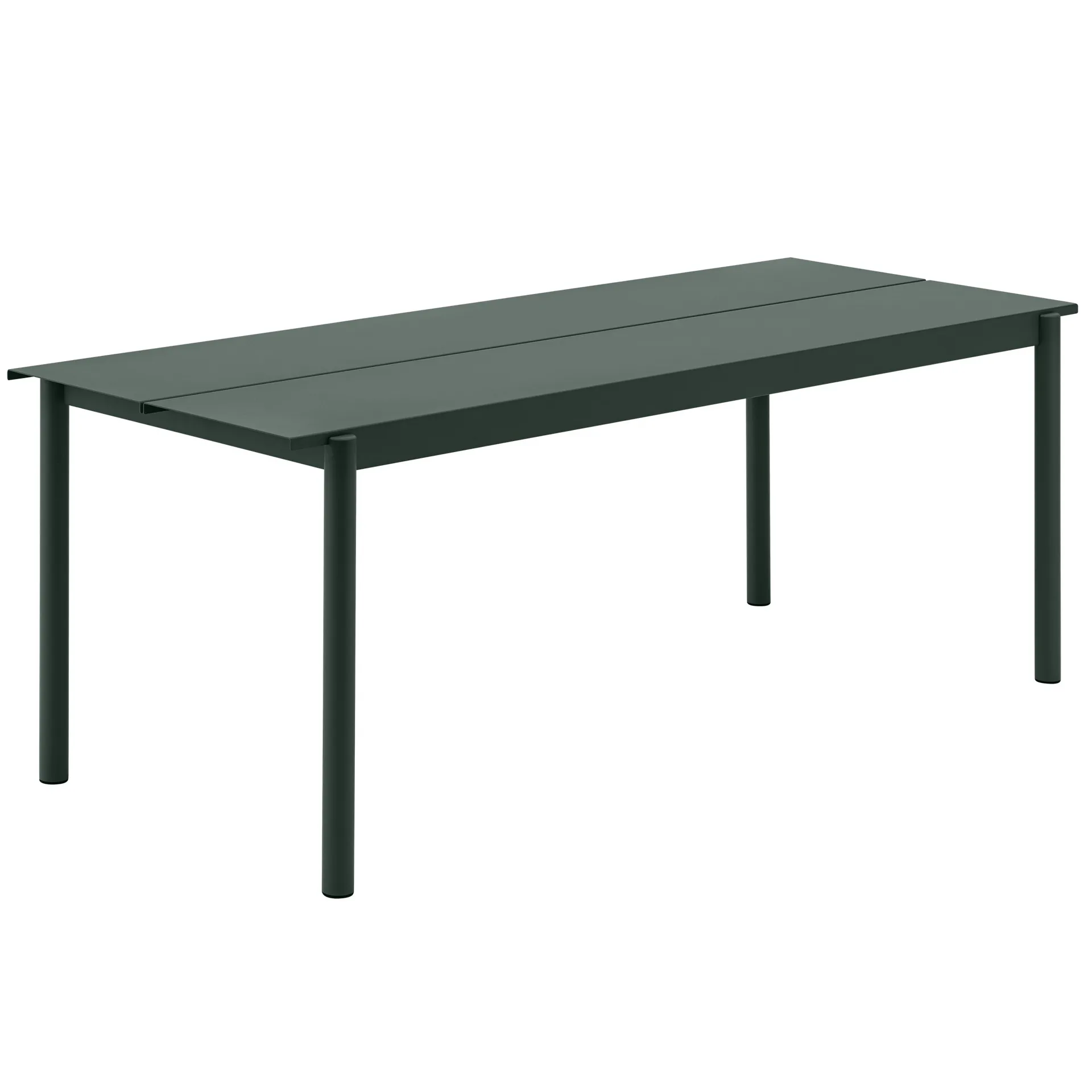 Linear steel table teräspöytä 200 cm, Dark green Muuto