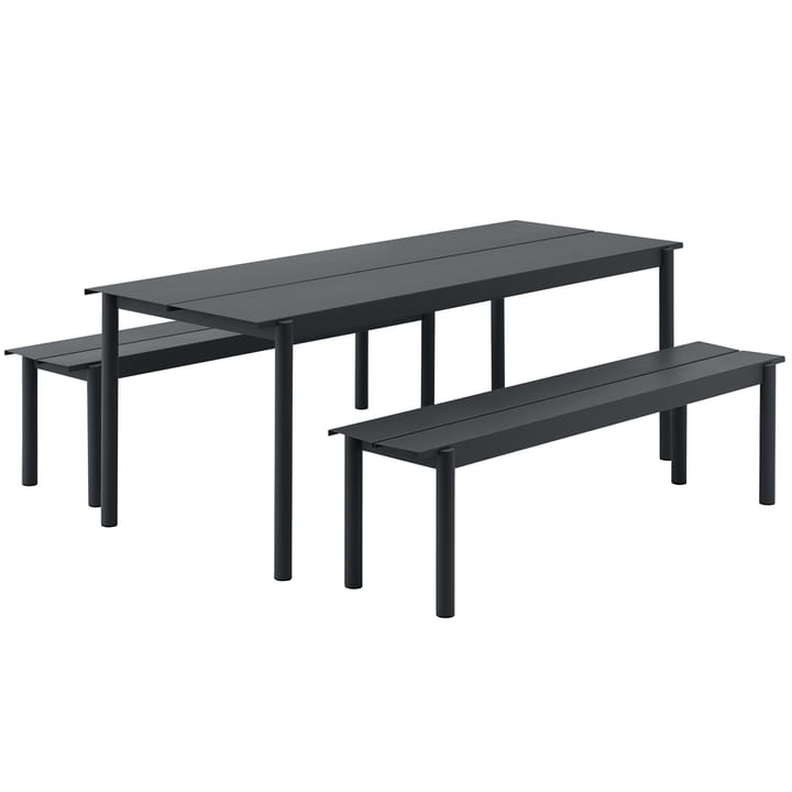 Linear steel table teräspöytä 200 cm - Musta - Muuto