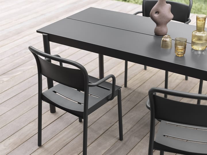Linear steel table teräspöytä 200 cm - Musta - Muuto