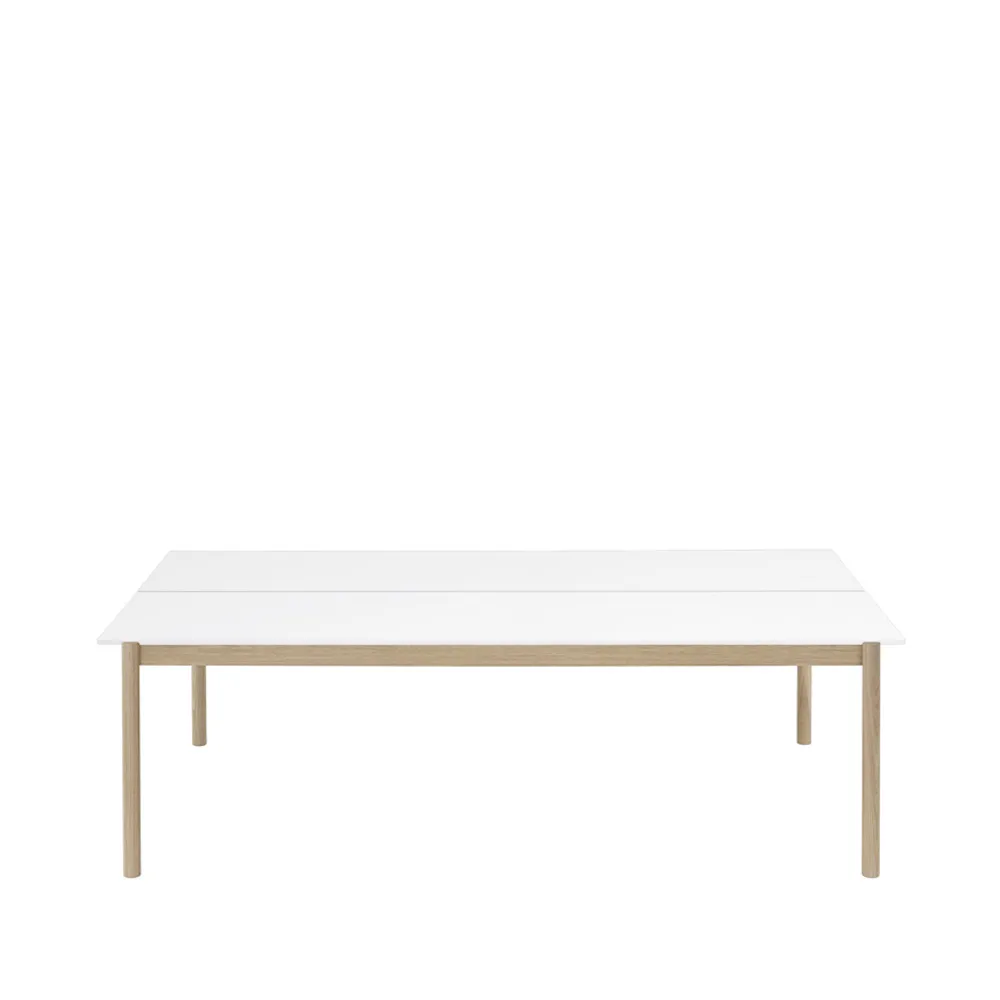 Linear System -pöytä 142x240 cm, White laminate-White ABS-Oak Muuto