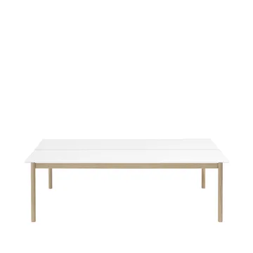 Linear System -pöytä 142x240 cm - White laminate-White ABS-Oak - Muuto