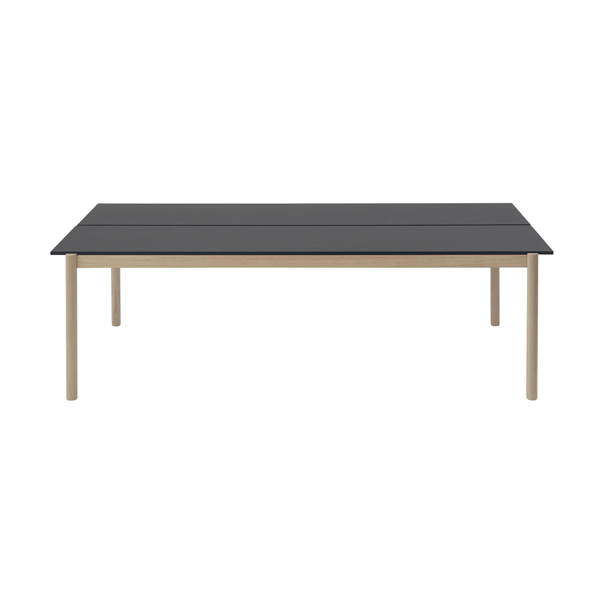 Linear System ruokapöytä 110x240 cm, Black nanolaminate-black-oak Muuto