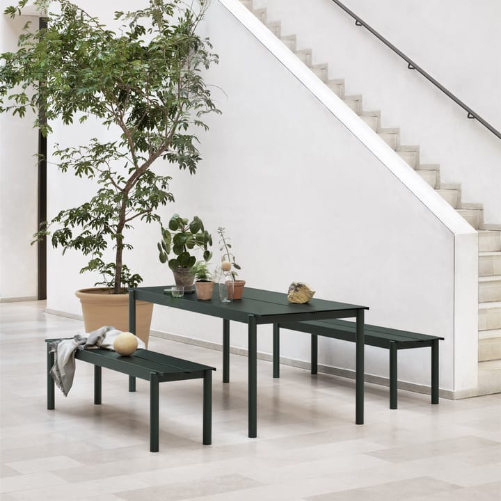 Linear teräspöytä 200 cm - Tummanvihreä - Muuto