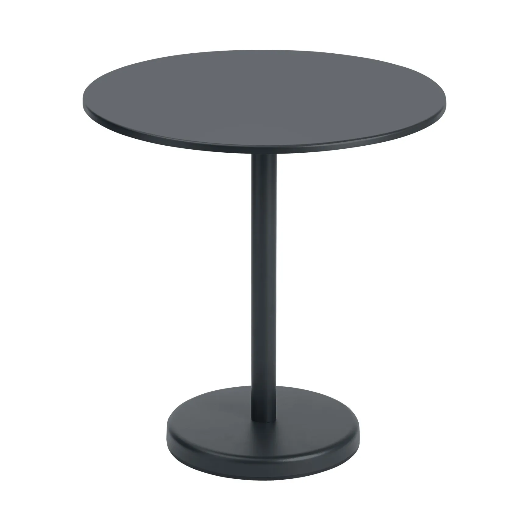 Linear teräspöytä Ø 70 cm, Black Muuto