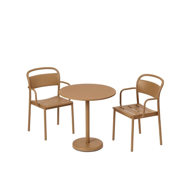 Linear teräspöytä Ø 70 cm, Burnt orange Muuto