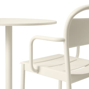 Linear teräspöytä Ø 70 cm - White - Muuto