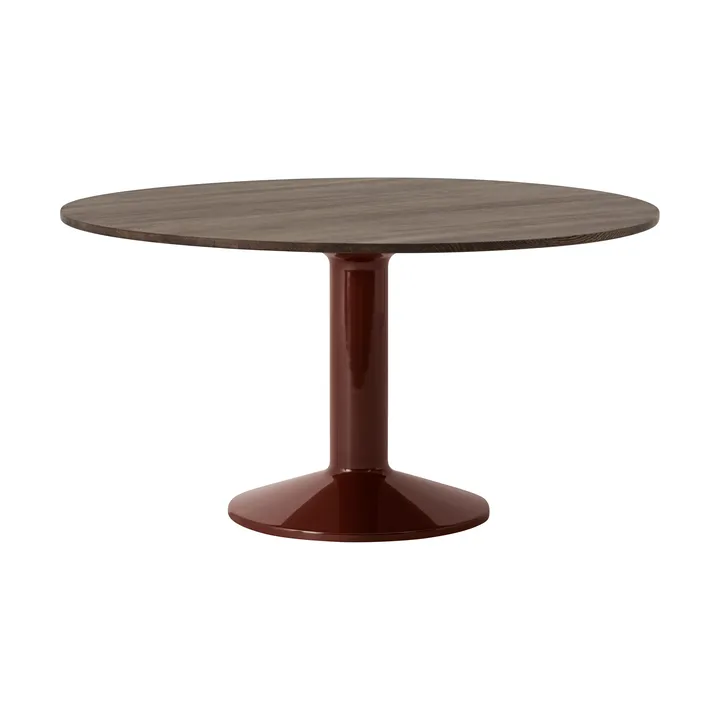 Midst pilaripöytä - Dark oiled oak-dark red, Ø140 cm - Muuto