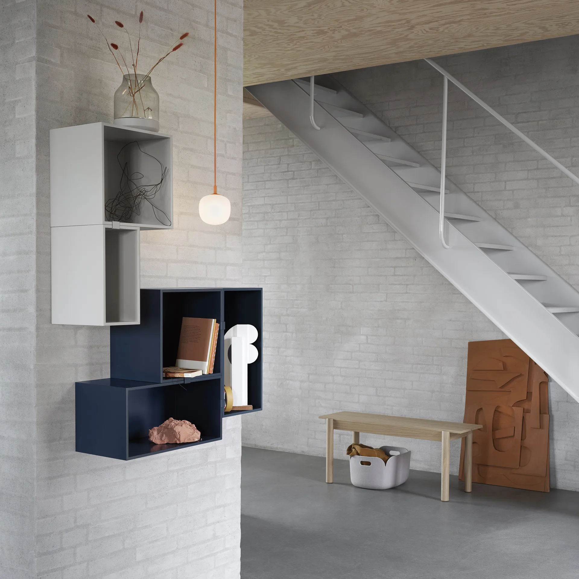 Mini stacked 2.0 hyllyjärjestelmä, large, Keskiyönsininen Muuto