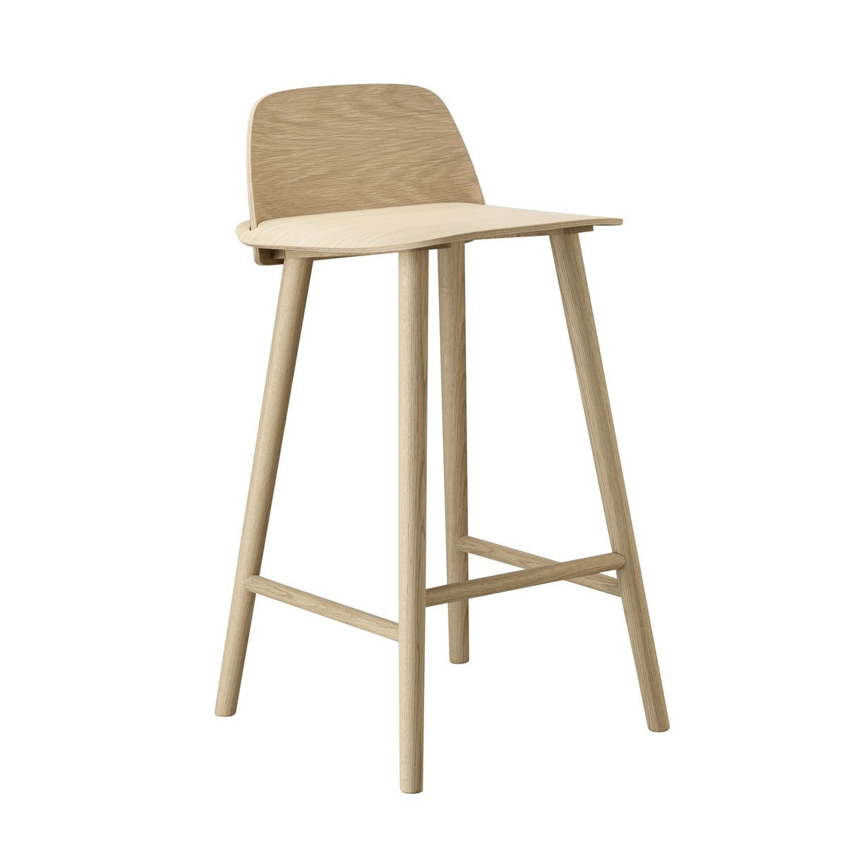 Muuto Nerd baarijakkara 75 cm tammi | Skandinaavinen Sisustus | Baarijakkarat | Ruskea