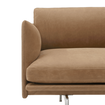 Outline 3,5-istuttava sohva kiillotettu alumiini - Grace leather Camel - Muuto