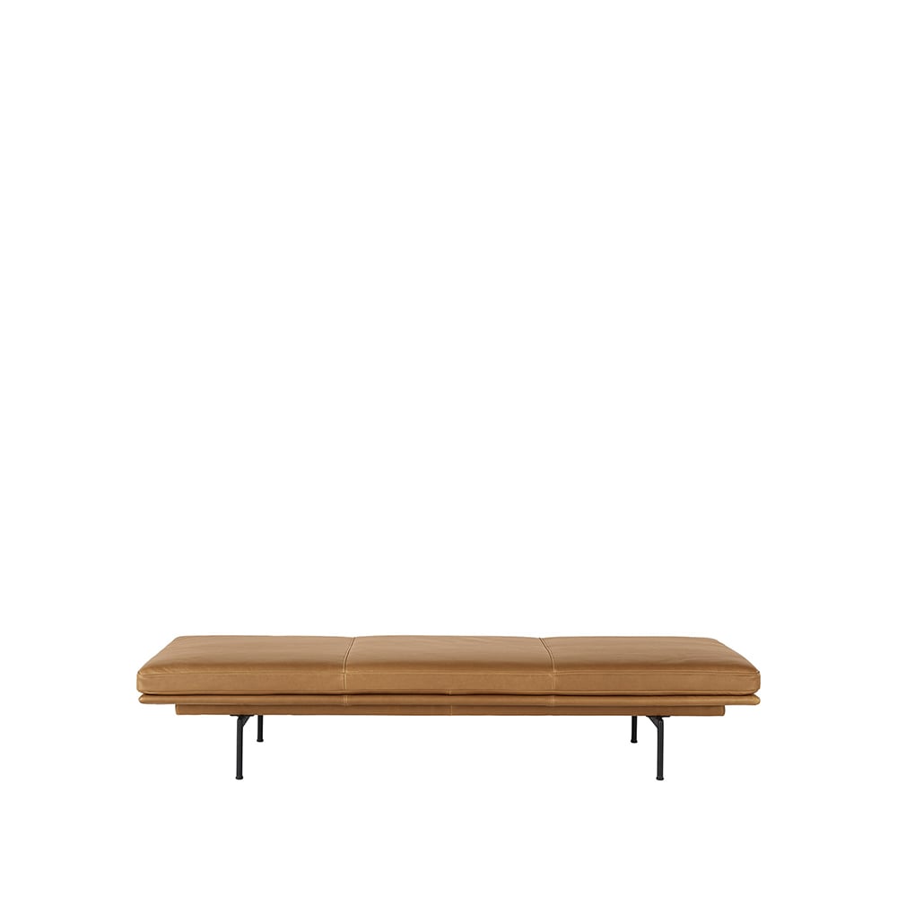 Muuto Outline päivävuode Refine leather cognac-Black