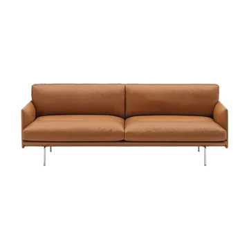 Outline Soft sohva - Refine Leather Cognac-alumiinijalat, 3-istuttava - Muuto