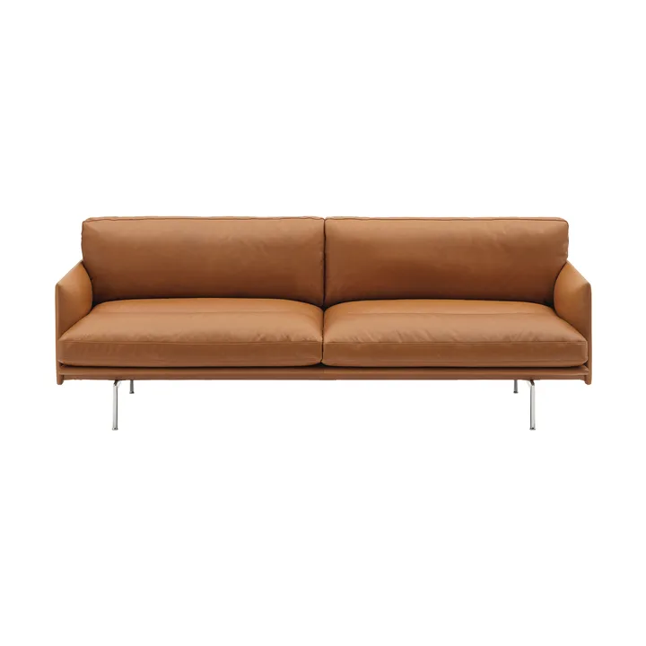Outline Soft sohva - Refine Leather Cognac-alumiinijalat, 3-istuttava - Muuto