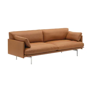 Outline Soft sohva - Refine Leather Cognac-alumiinijalat, 3-istuttava - Muuto