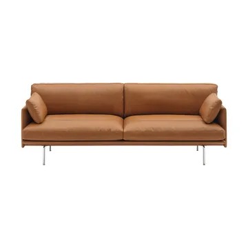 Outline Soft sohva - Refine Leather Cognac-alumiinijalat, 3-istuttava - Muuto