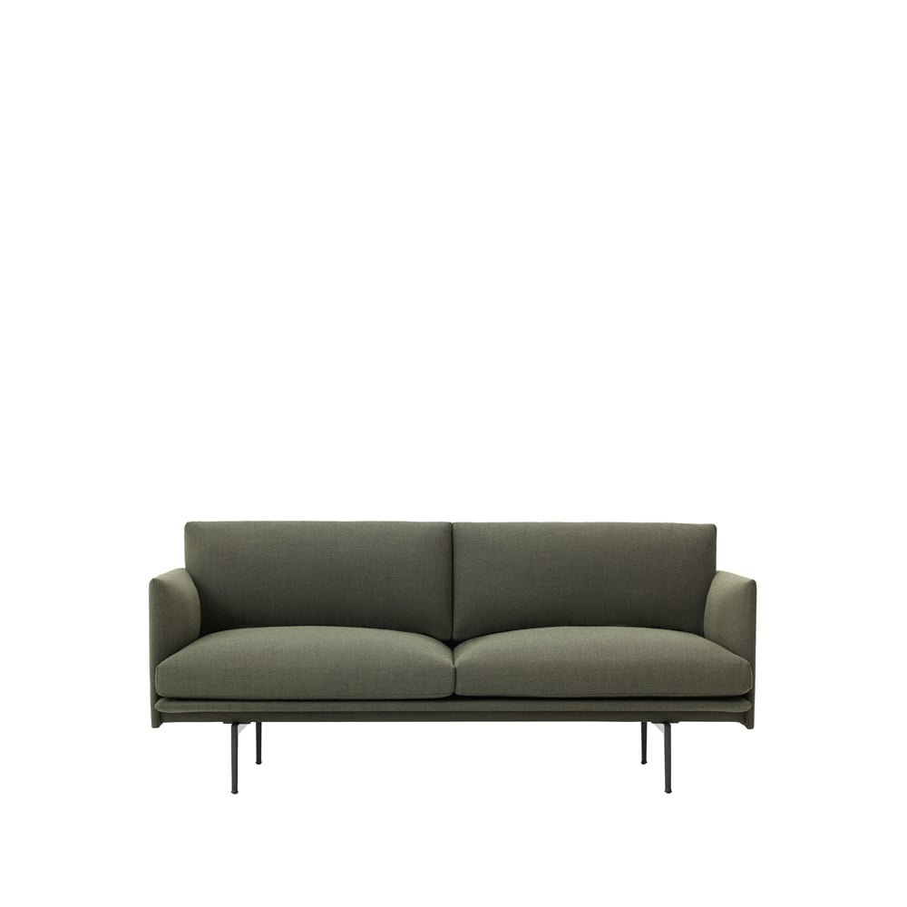 Muuto Outline sohva 2-istuttava Fiord 961-Green | Skandinaavinen Sisustus | Sohvat | Vihreä