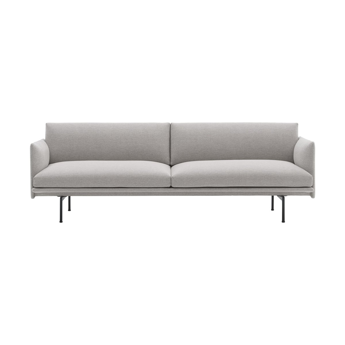 Muuto Outline sohva 3-istuttava kangas Clay 12-Black