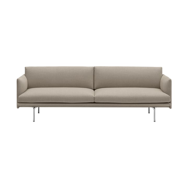 Outline sohva 3-istuttava kangas - Ecriture 240-Polished Aluminum - Muuto