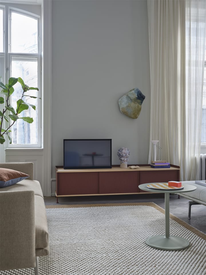 Outline sohva 3-istuttava kangas, Ecriture 240-Polished Aluminum Muuto