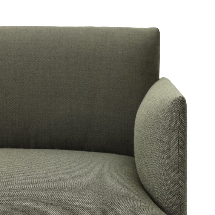 Outline sohva 3-istuttava kangas, Fiord 961 green-mustat jalat Muuto