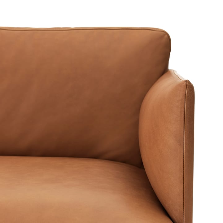 Outline sohva 3-istuttava kangas - Kangas fiord 151 grey, mustat jalat - Muuto