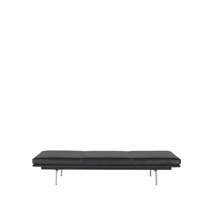 Outline sohvasänky - Refine leather black-Alumiini - Muuto
