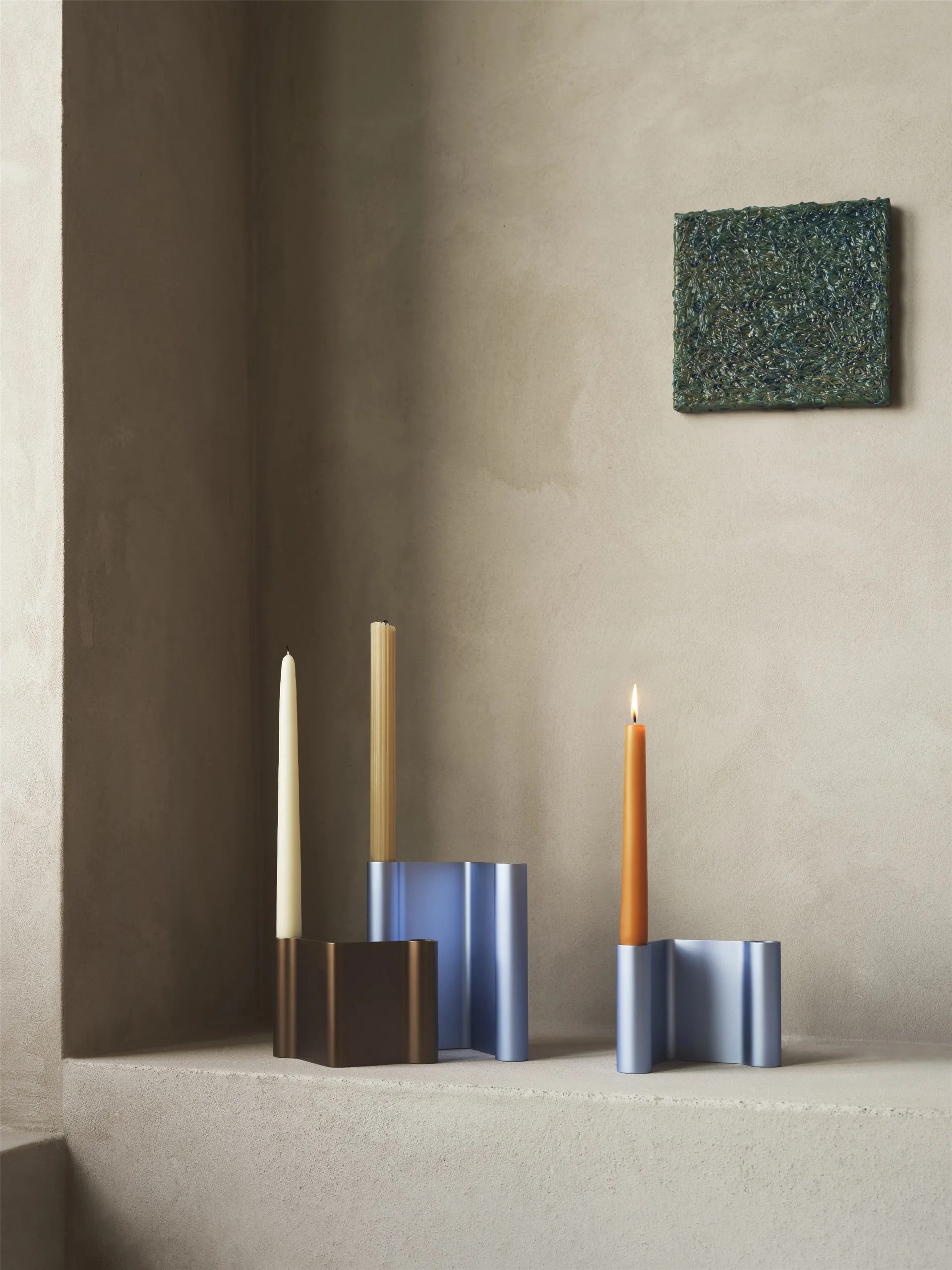 Pair kynttilänjalka 18 cm, Vaaleansininen Muuto