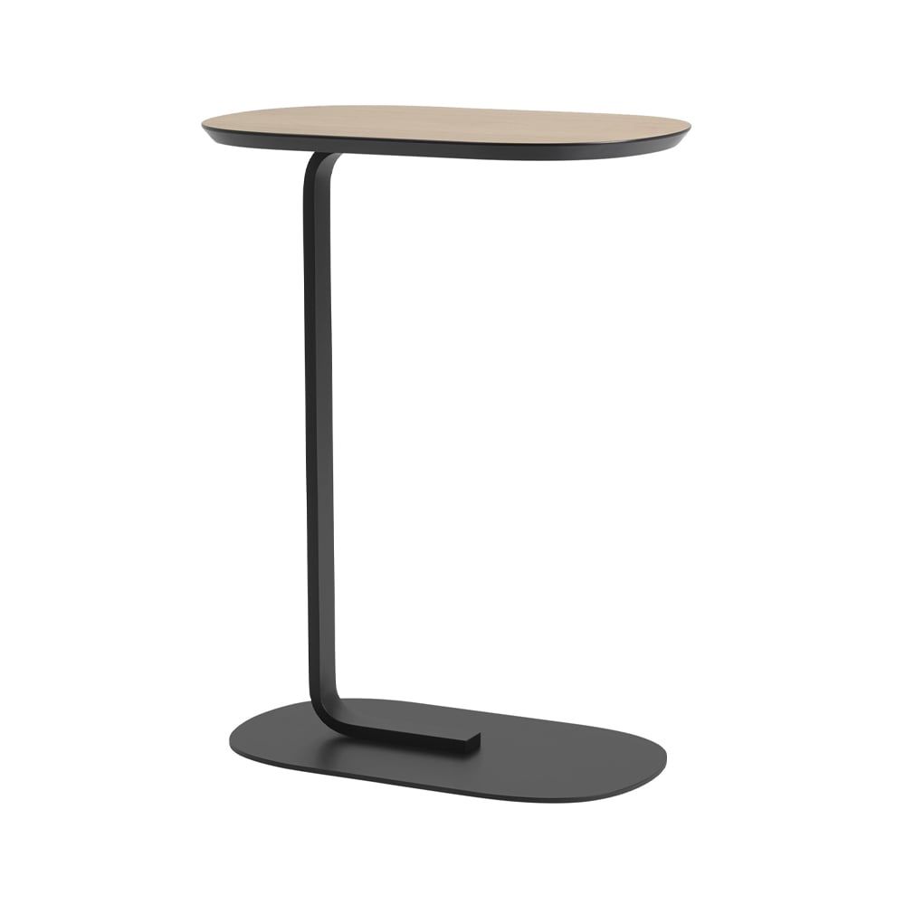 Muuto Relate sivupöytä K: 73,5 cm Oak veneer-Black | Skandinaavinen Sisustus | Sivupöydät & Apupöydät | Beige