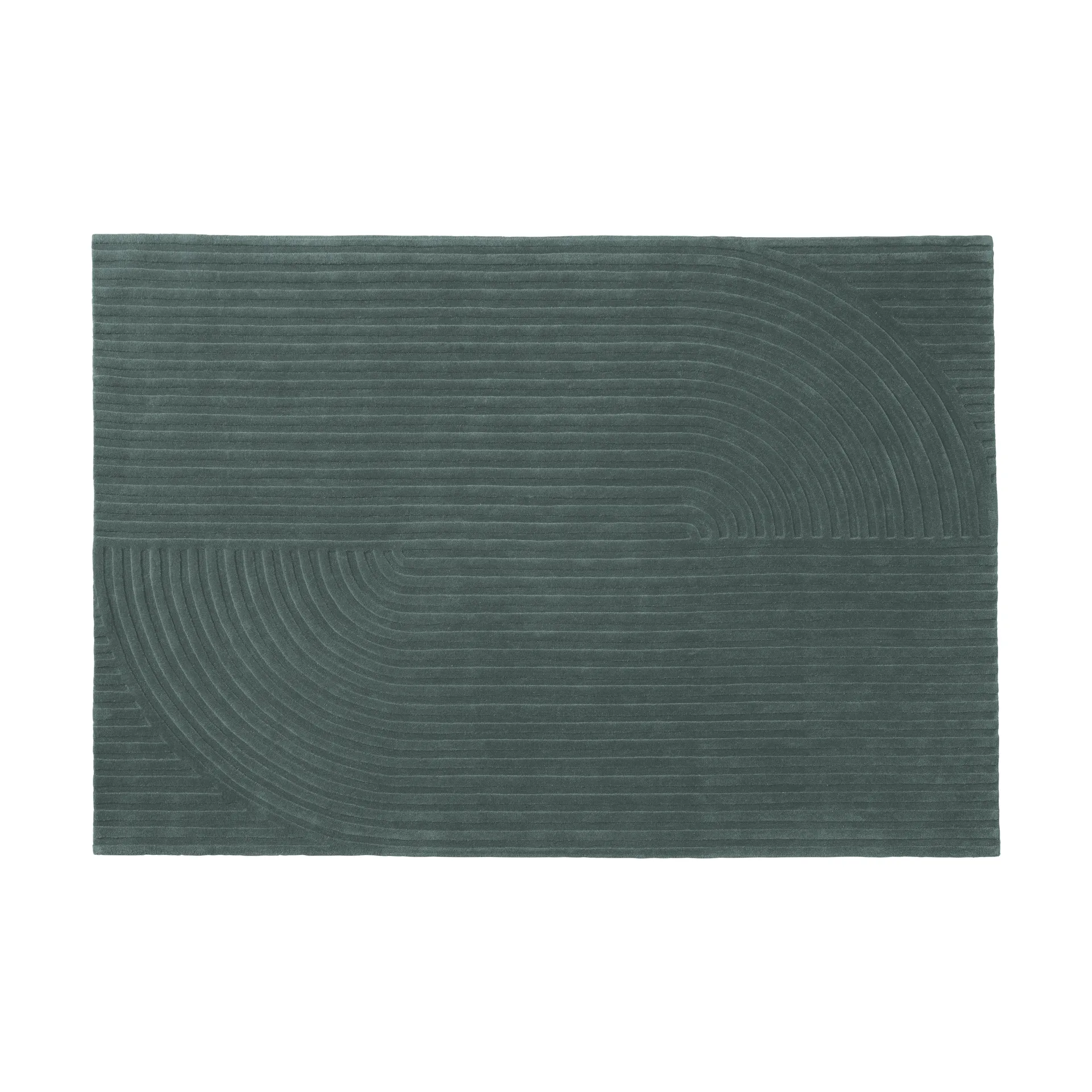 Relevo Rug Quattro villamatto, Tummanvihreä, 170x240 cm Muuto