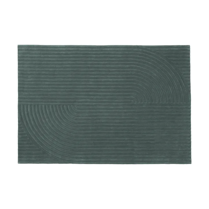 Relevo Rug Quattro villamatto - Tummanvihreä, 170x240 cm - Muuto