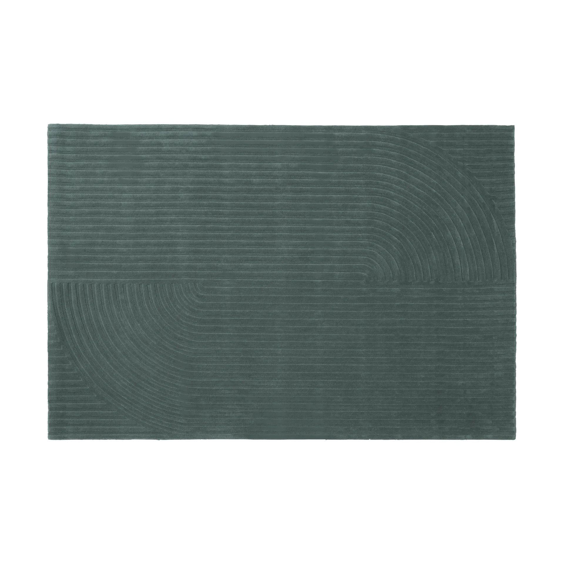 Relevo Rug Quattro villamatto, Tummanvihreä, 200x300 cm Muuto
