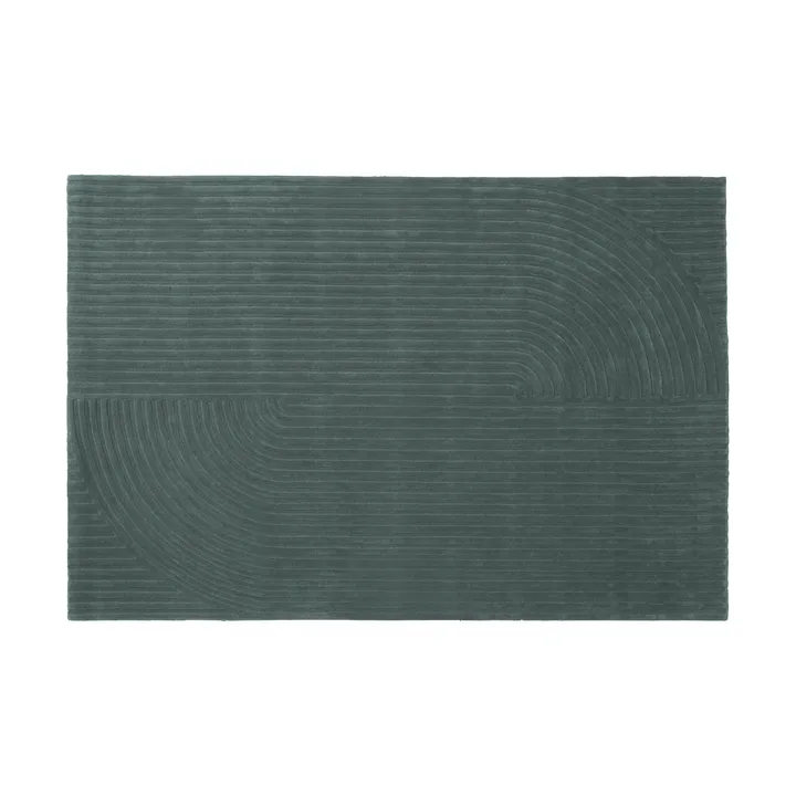 Relevo Rug Quattro villamatto - Tummanvihreä, 200x300 cm - Muuto