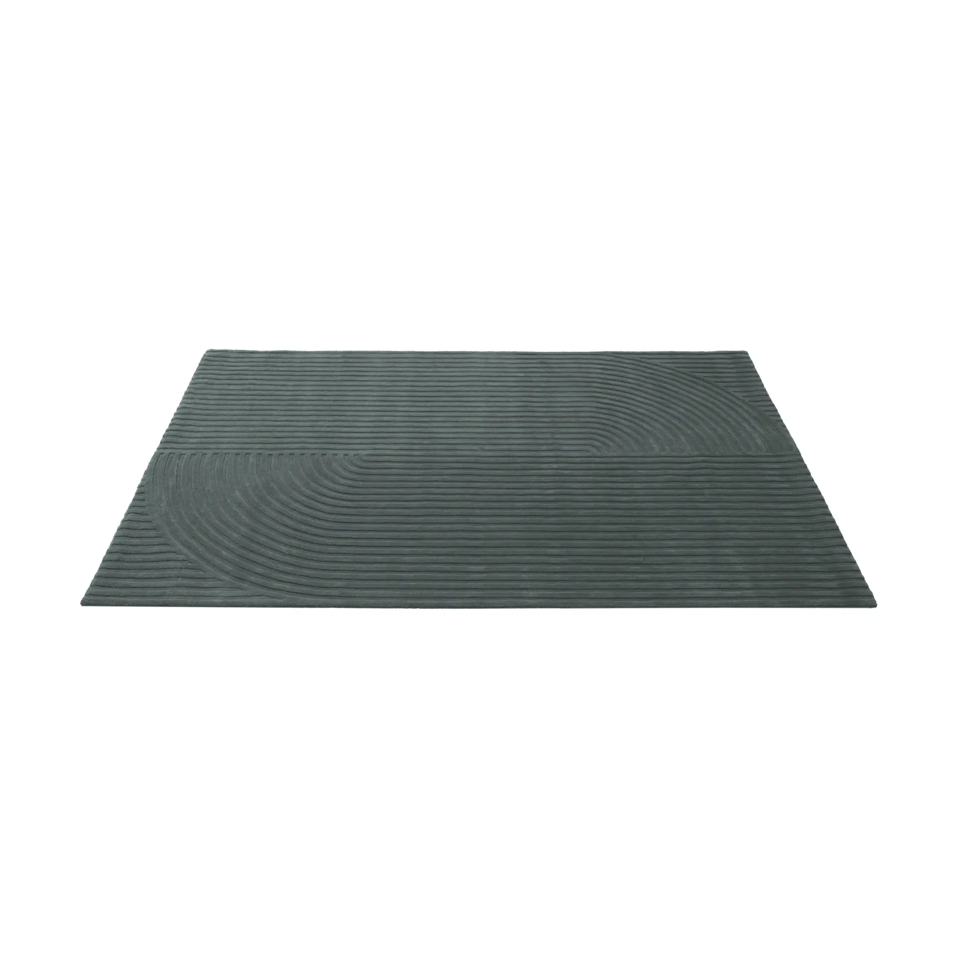 Relevo Rug Quattro villamatto, Tummanvihreä, 200x300 cm Muuto