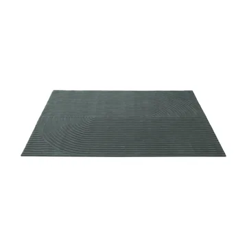 Relevo Rug Quattro villamatto - Tummanvihreä, 200x300 cm - Muuto