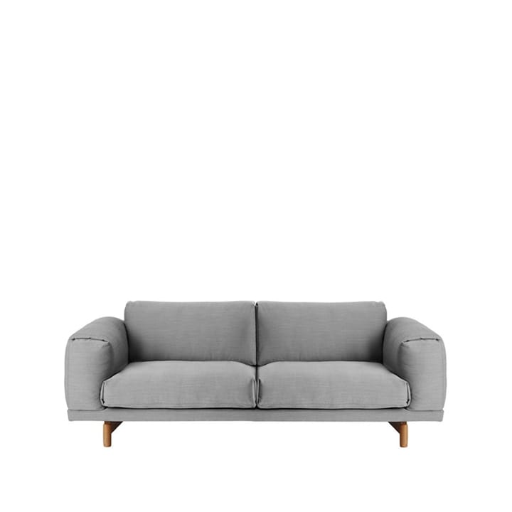 Rest sohva - 2-istuttava kangas steelcut trio ii 133 light grey, tammijalat - Muuto