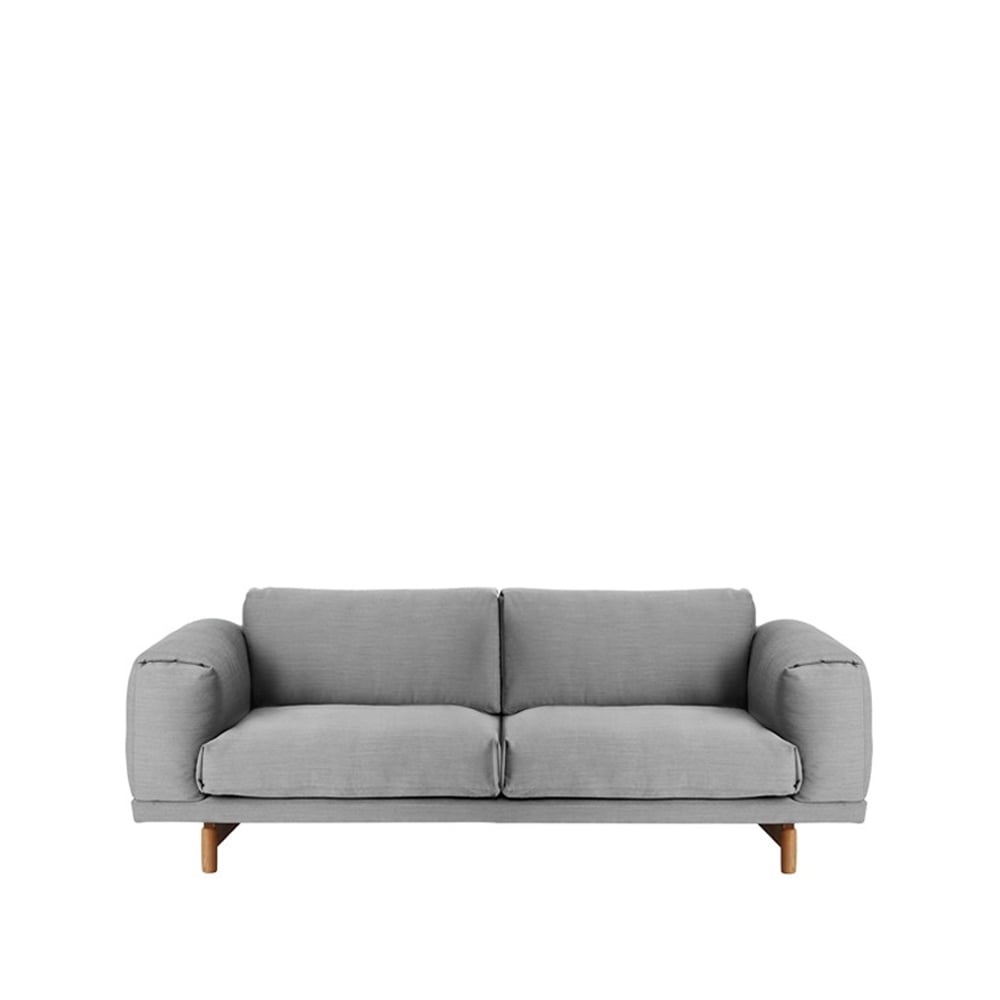 Muuto Rest sohva 2-istuttava kangas steelcut trio ii 133 light grey tammijalat