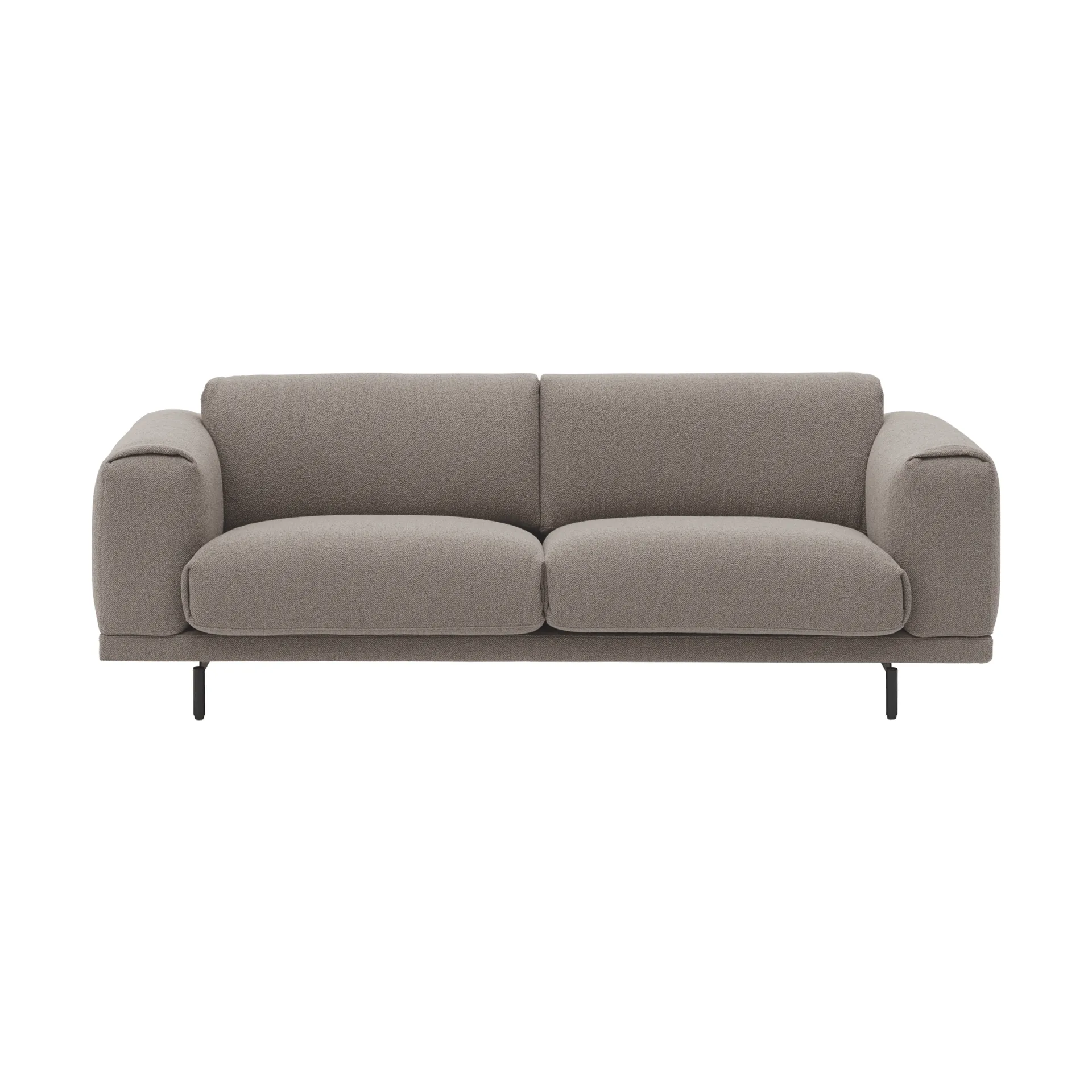Rest sohva, 3-istuttava, Hearth 6 grey-mustat jalat Muuto