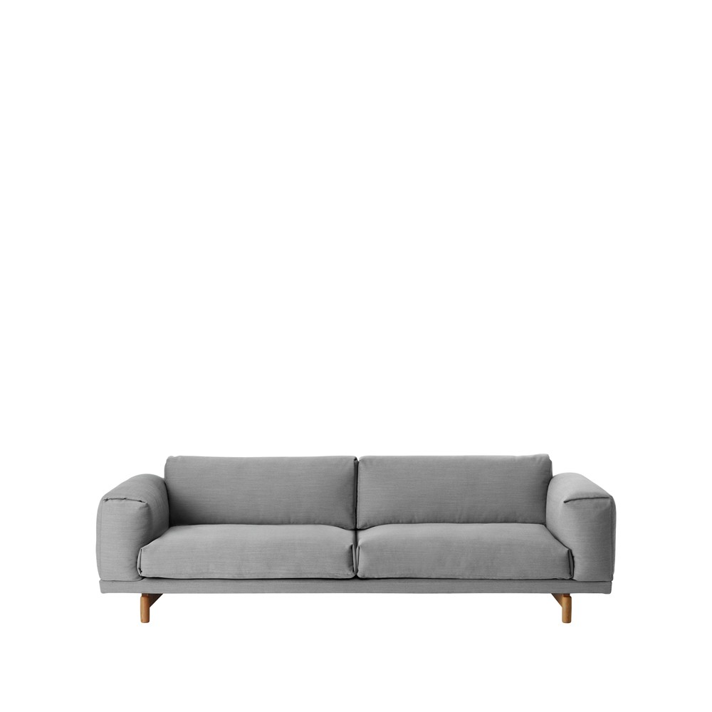 Muuto Rest sohva 3-istuttava kangas steelcut trio ii 133 light grey tammijalat
