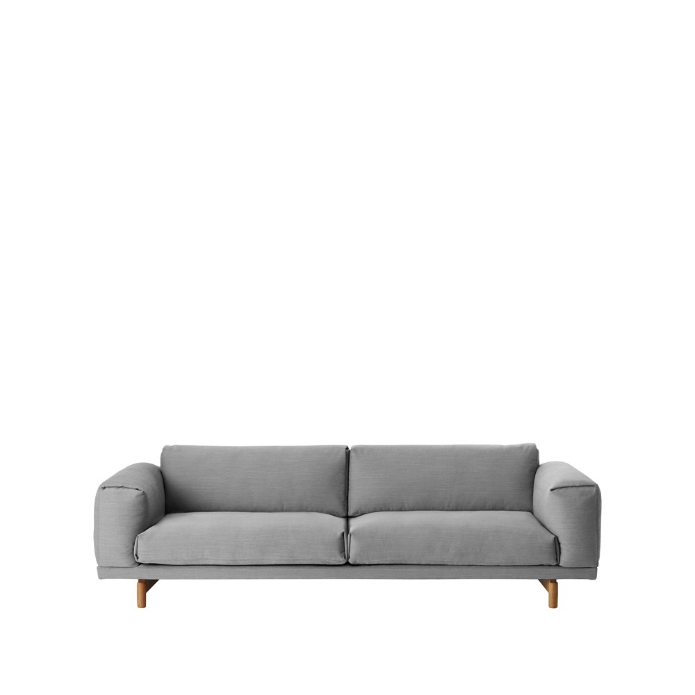 Muuto Rest sohva 3-istuttava kangas steelcut trio ii 133 light grey, tammijalat