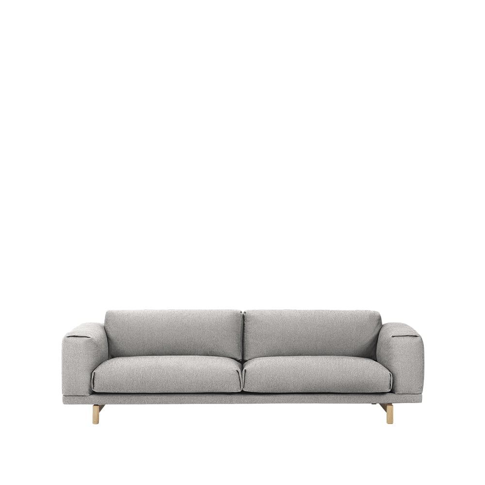 Muuto Rest sohva 3-istuttava kangas vancouver 14 light grey tammijalat
