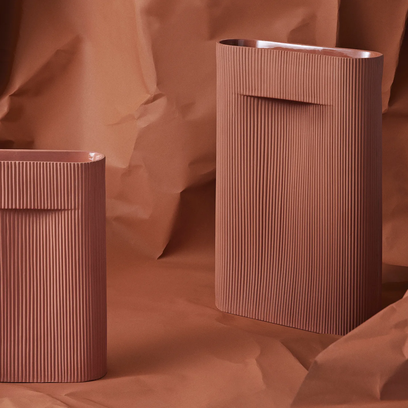 Ridge maljakko 35 cm, Terracotta Muuto