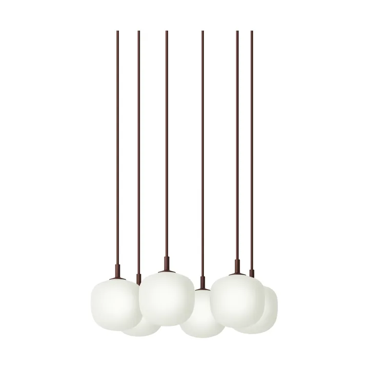 Rime Pendant Cluster 6 riippuvalaisin - Deep red, Ø12 cm - Muuto