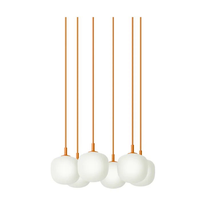 Rime Pendant Cluster 6 riippuvalaisin - Oranssi, Ø12 cm - Muuto