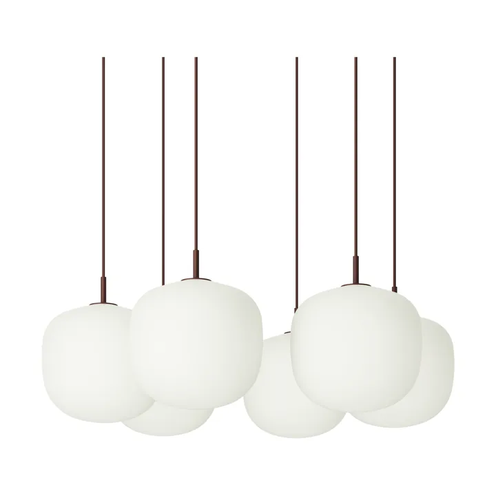 Rime Pendant Cluster 6 riippuvalaisin - Tummanpunainen, Ø25 cm - Muuto