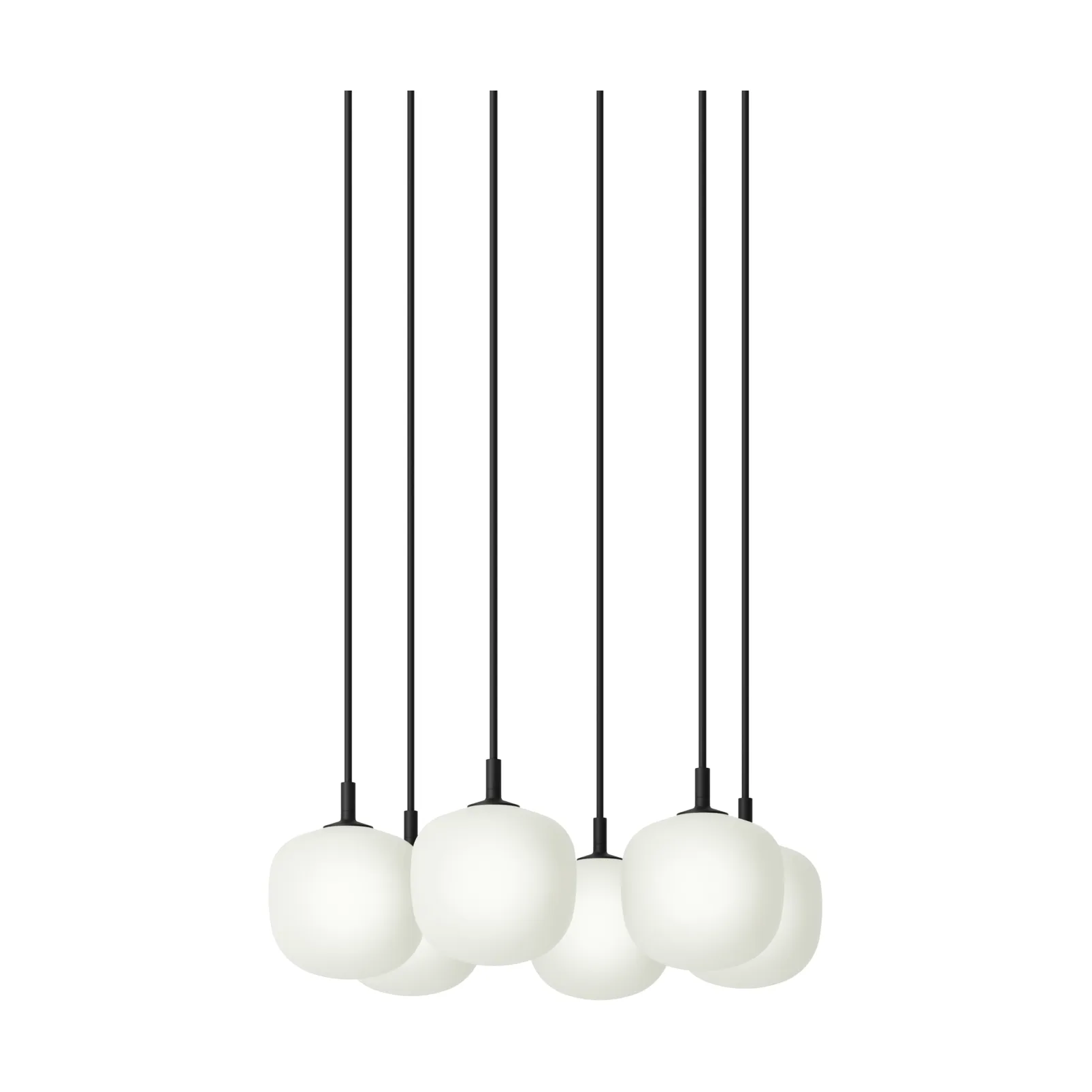 Rime Pendant Cluster 6 riipuslamppu, Black, Ø12 cm Muuto