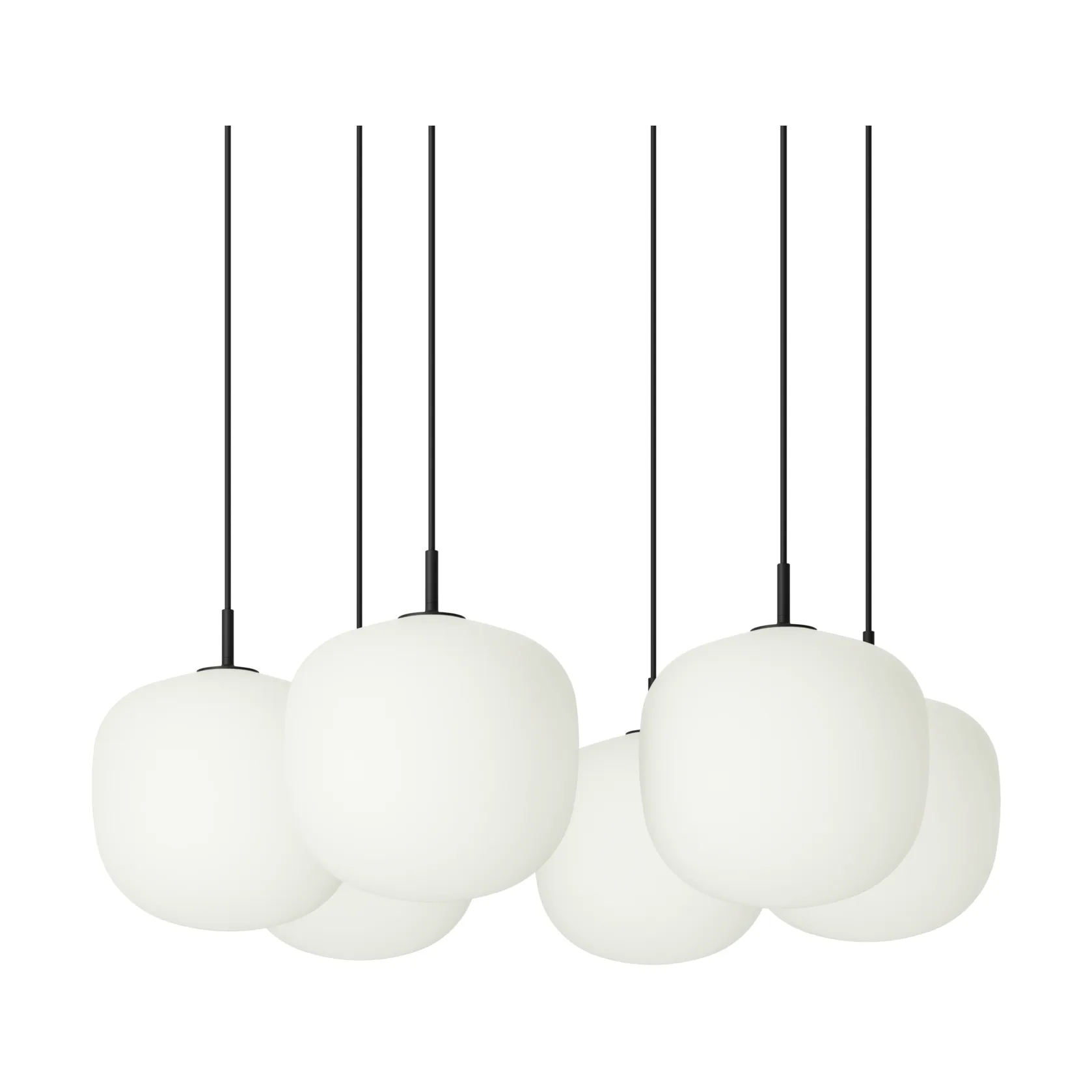 Rime Pendant Cluster 6 riipuslamppu, Black, Ø25 cm Muuto