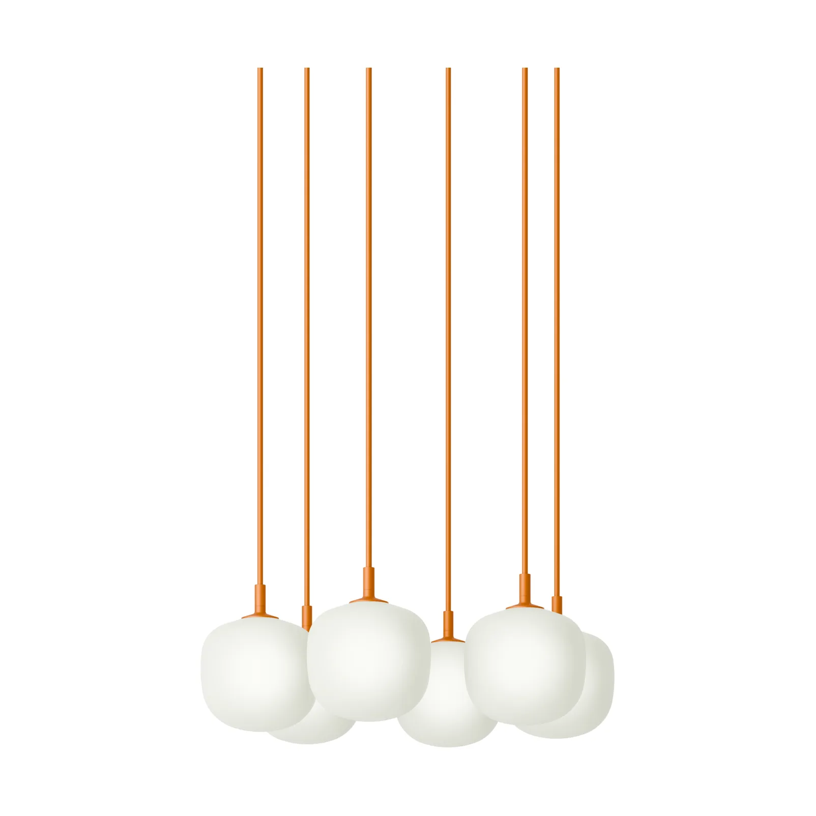 Rime Pendant Cluster 6 riipuslamppu, Oranssi, Ø12 cm Muuto