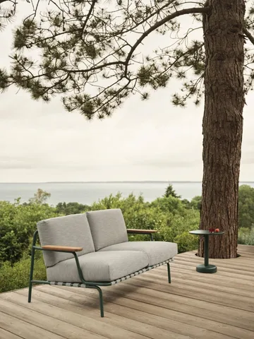 Settle 2-istuttava sohva - Ribbed Weave 2 Dark green - Muuto
