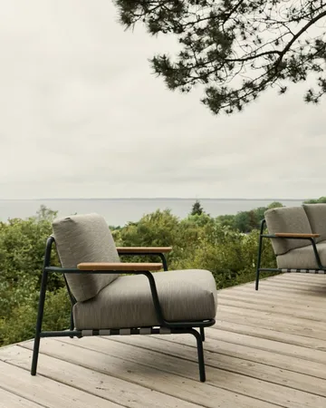 Settle Lounge Chair loungenojatuoli - Ribbed Weave 2 Dark green - Muuto