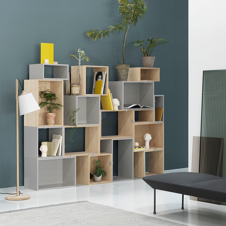 Stacked 2.0 hyllyjärjestelmä avoin, medium, vaaleanharmaa Muuto
